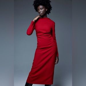 ZARA DRAPED SHEATH DRESS